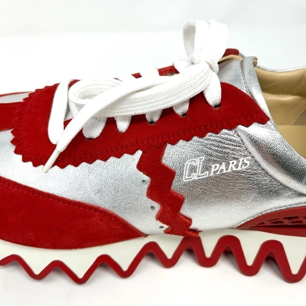 Christian Louboutin Loubishark Spike Platform Low Top Sneakers Red 42.5 9.5